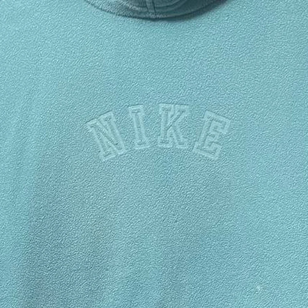 vintage 90s blue Nike gray tag Nike front graphic retro fleece sweatshirt hoodie - Picture 2 of 8